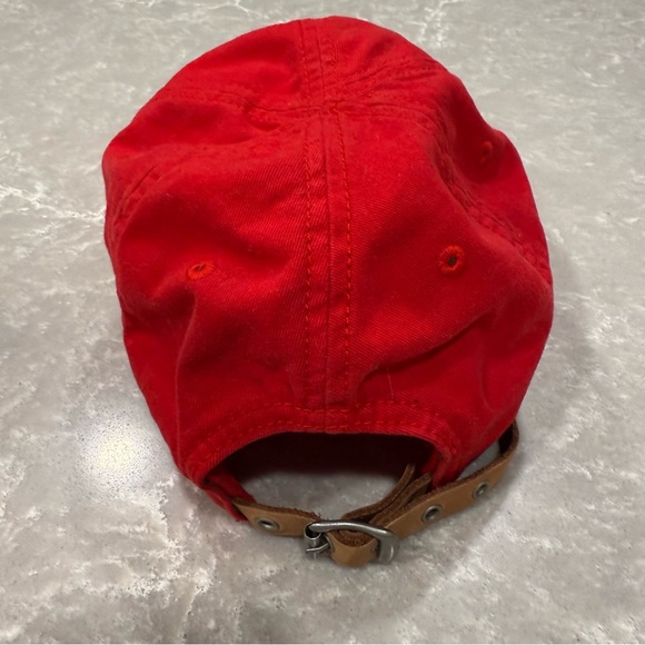 Lacoste Red Cotton Strapback Baseball Cap One Size EUC - Picture 4 of 7